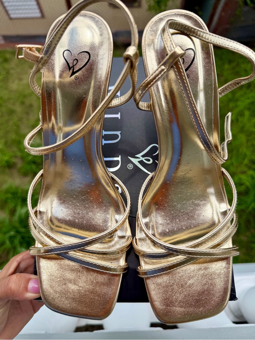 Windsor Nicolette Gold Strappy Heels – Size 9 - Picture 6 of 8
